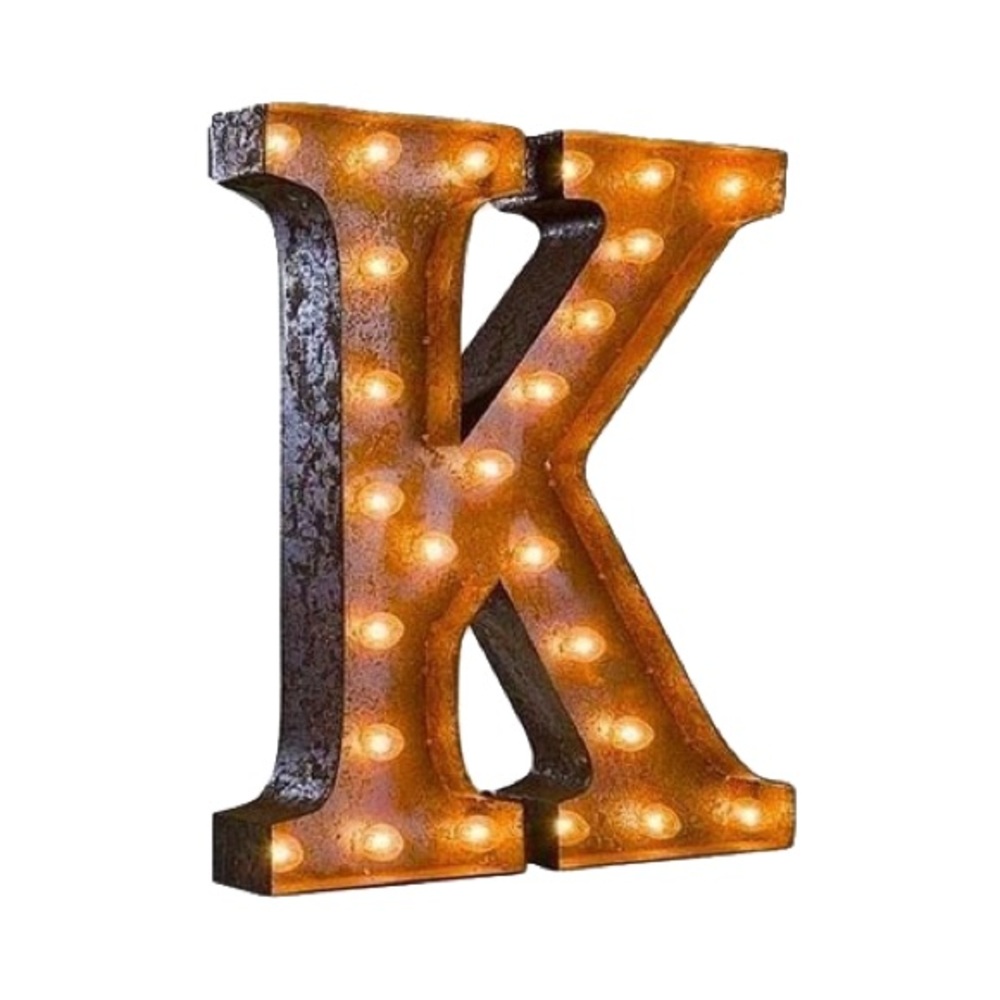 Vintage Marquee Letter - K with Lights
